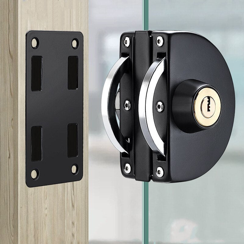 Cerradura para puerta corredera de cristal, cerradura de acero inoxidable para puerta corredera de cristal, cerradura de seguridad para puertas de hogar y oficina
