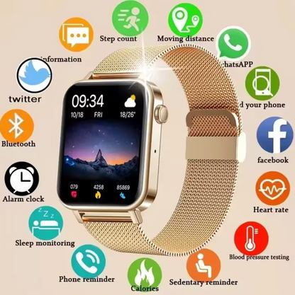 Elegant Smartwatch | Health & Activity Tracker with Touchscreen | Stylish Accessory for Active Women
