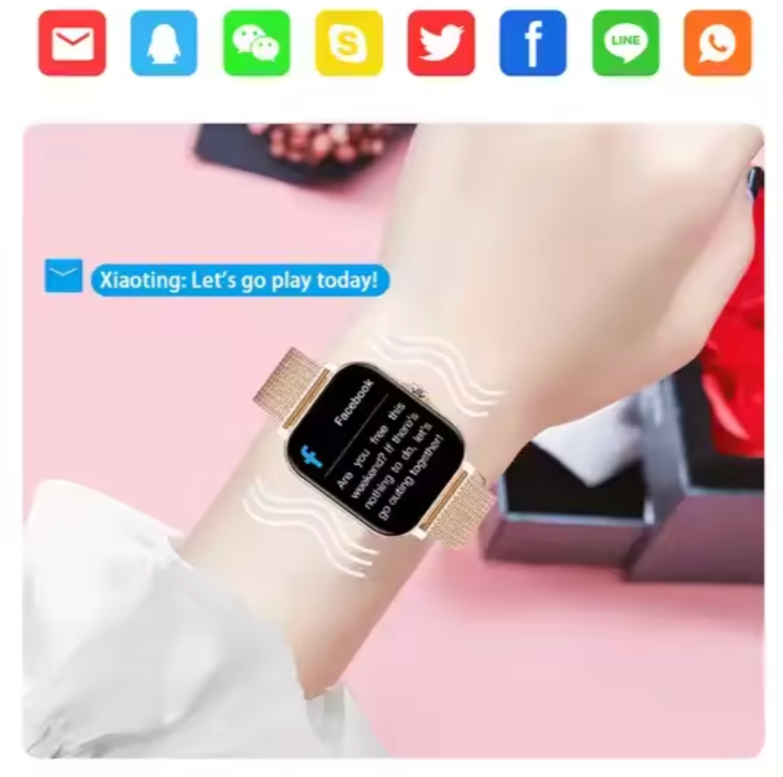Elegant Smartwatch | Health & Activity Tracker with Touchscreen | Stylish Accessory for Active Women
