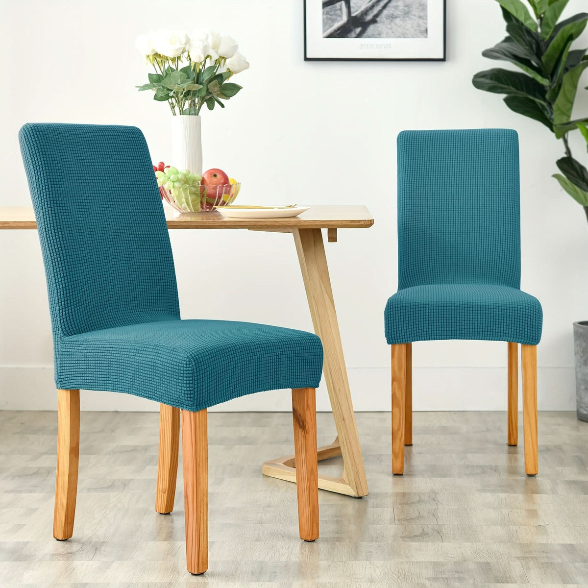 Stretch Velvet Dining Chair Covers Elastic Parsons Slipcovers Set for Home Events Machine Washable Spill Protection