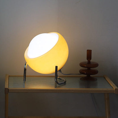 Lámpara de mesa elegante con cristal esmerilado: lámpara de noche con alimentación USB para un ambiente acogedor en el dormitorio o la sala de estar
