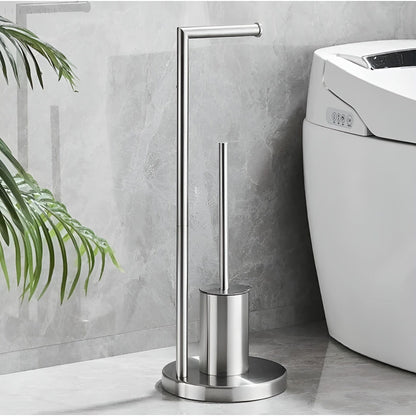 Portarrollos elegante con escobilla integrada | Diseño que ahorra espacio para baños modernos