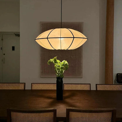 Elegant UFO Pendant Light – Silk Hanging Lamp for Cozy Ambiance