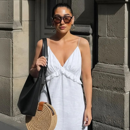 RUFFLENEST – Elegant Summer Dress with Flowing A-Line Fit
