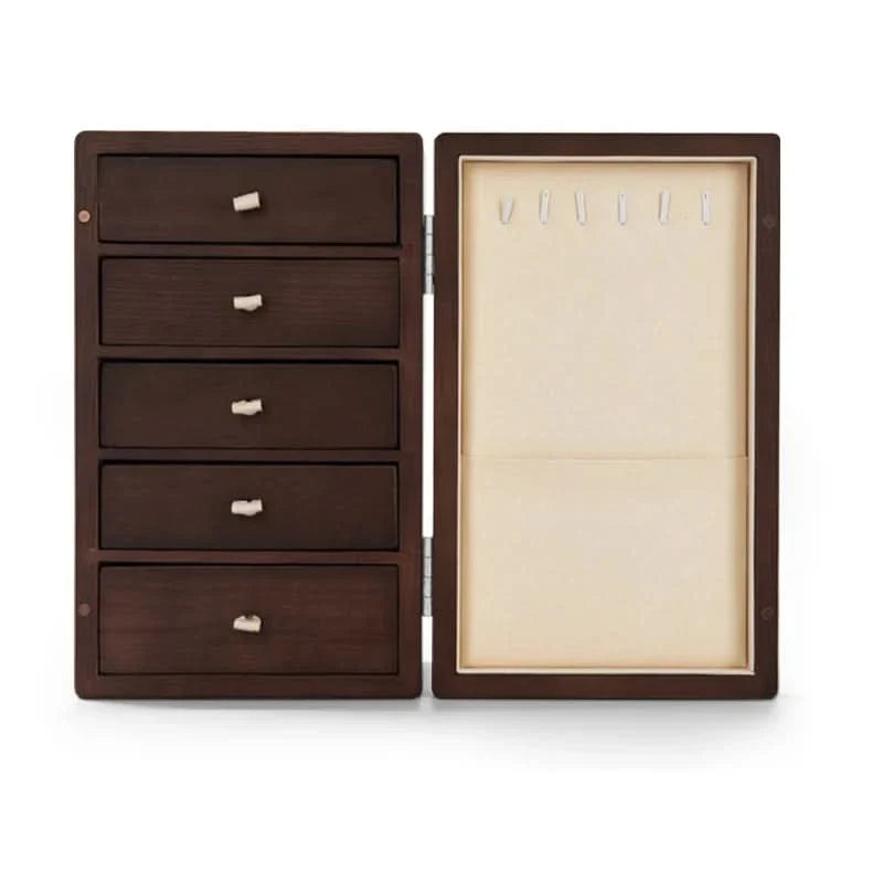LUXELIVA – Elegant Wooden Jewelry Box with Multi-Layer Storage