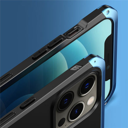 Reinforced Metal Frame iPhone Case with Camera Shield & Drop Protection for 14/15/16 Series