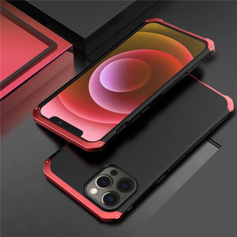 Reinforced Metal Frame iPhone Case with Camera Shield & Drop Protection for 14/15/16 Series