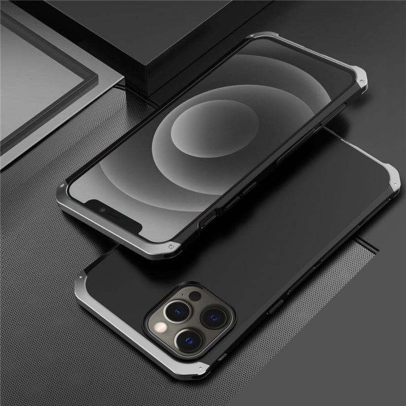 Reinforced Metal Frame iPhone Case with Camera Shield & Drop Protection for 14/15/16 Series