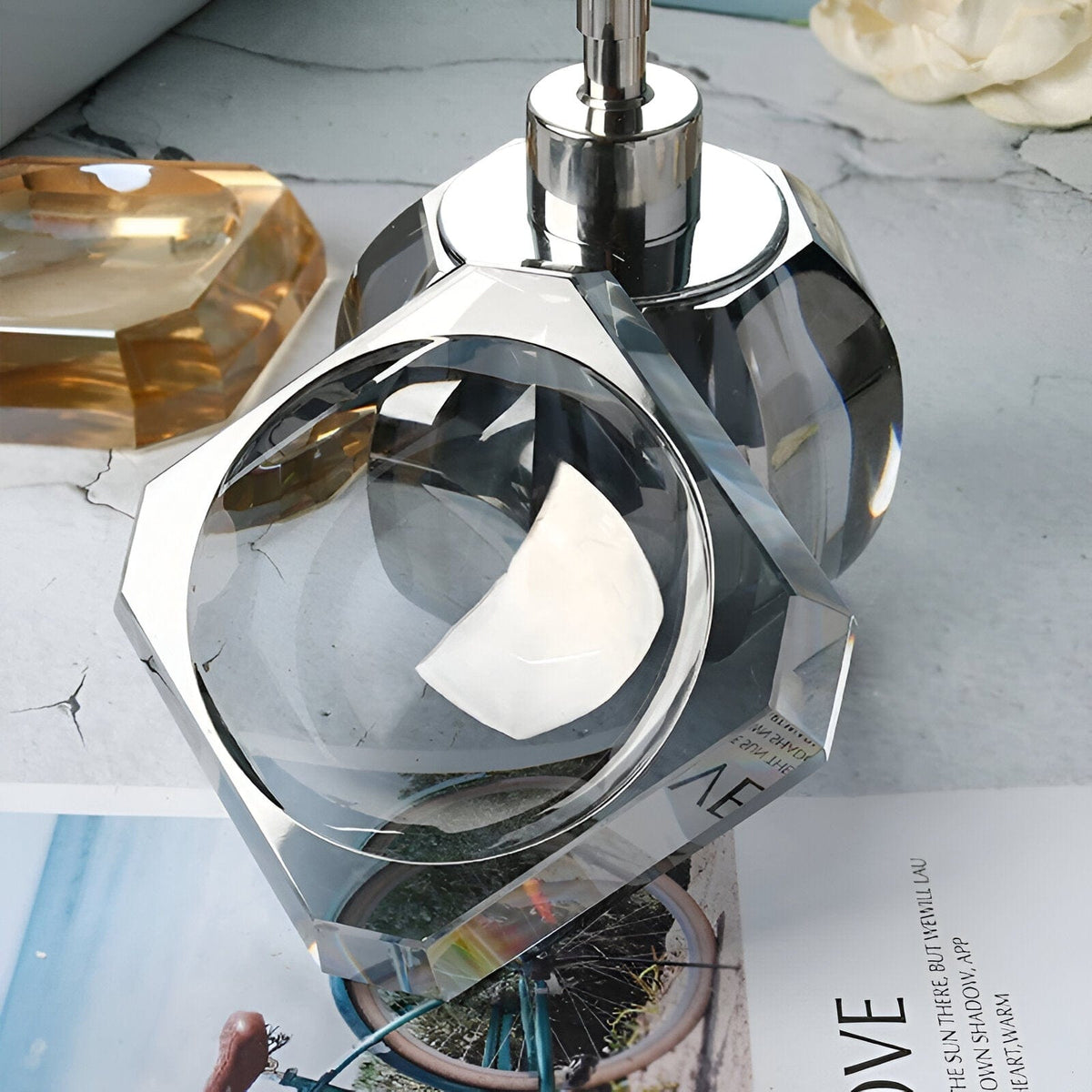 Elite Crystal Glass Bathroom Accessories Set with Elegant Design | Timeless Style for Sophisticated Spaces