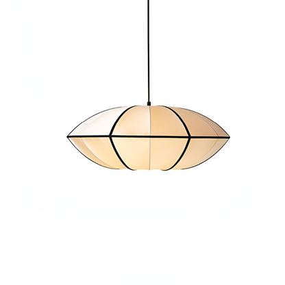 Fabric Ceiling Light 16-Inch Orb Shade for Dining Room Bedroom Kitchen Island White Silk Hanging Fixture E27 Socket Adjustable Height