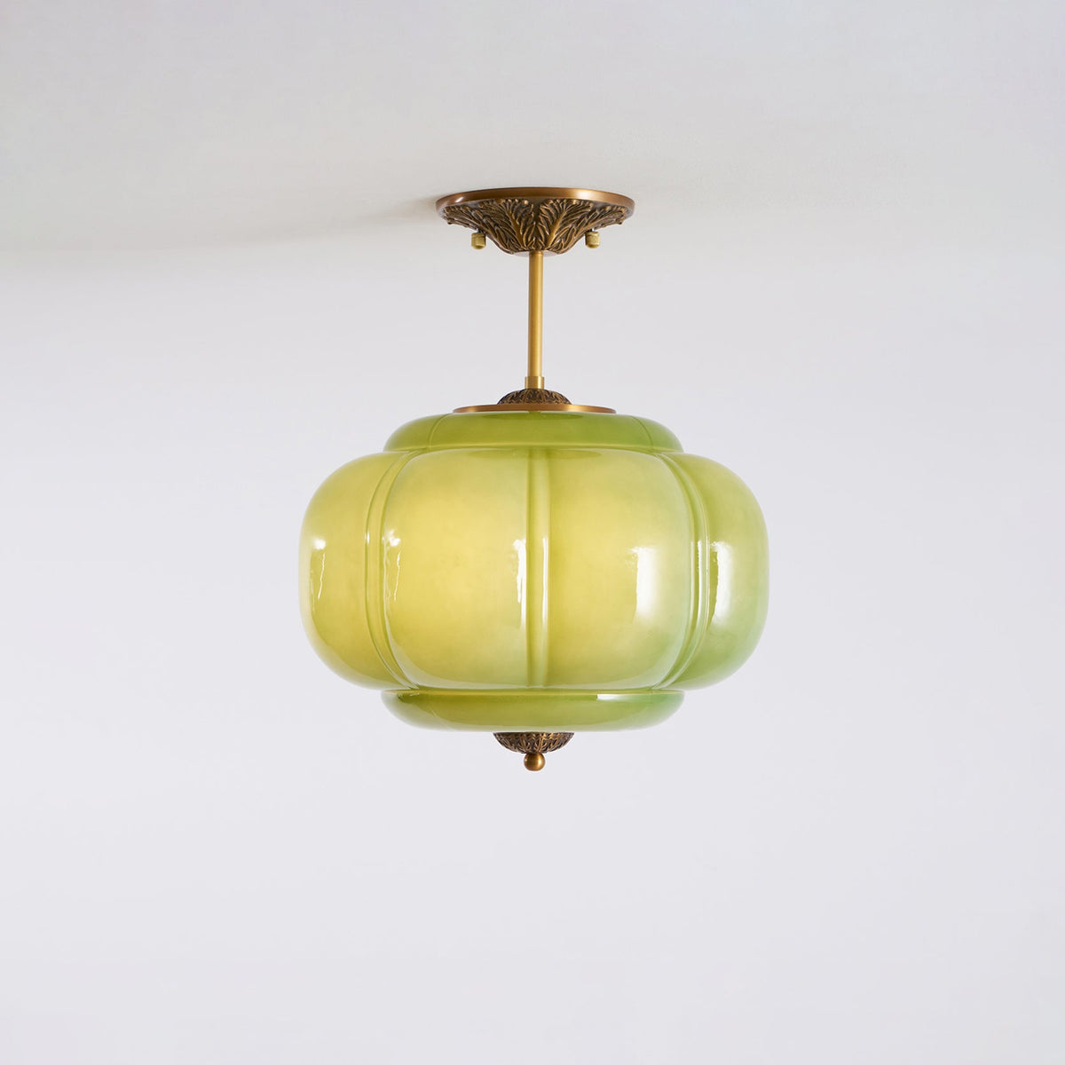 Ceiling Lamp with Textured Glass Dome 15-Inch Adjustable Drop for Countertops Tables Hallways Vintage-Style Overhead Fixture Gold Black Whit