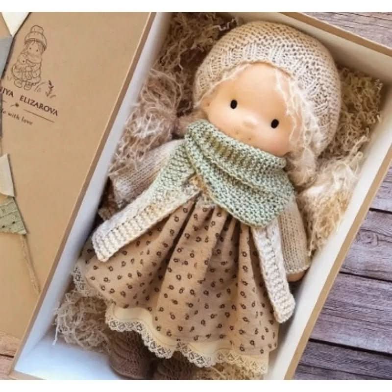 Handmade Cotton Waldorf Doll – Soft Cloth Baby Doll for Toddlers & Preschoolers – Natural Fabric Stuffed Toy for Imaginative Play, Sensory