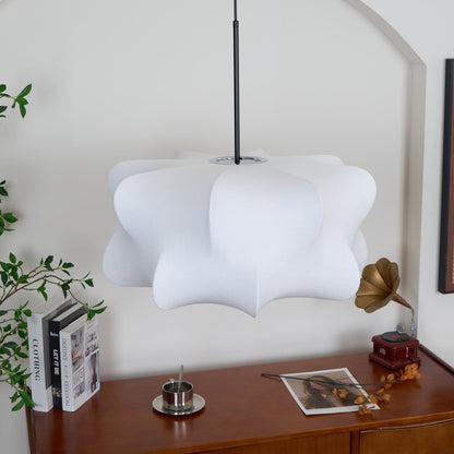3-Light Silk Cloud Hanging Fixture White 24 in Adjustable Ceiling Mount E27 for Dining Room Living Room Kitchen Modern Indoor Overhead Light