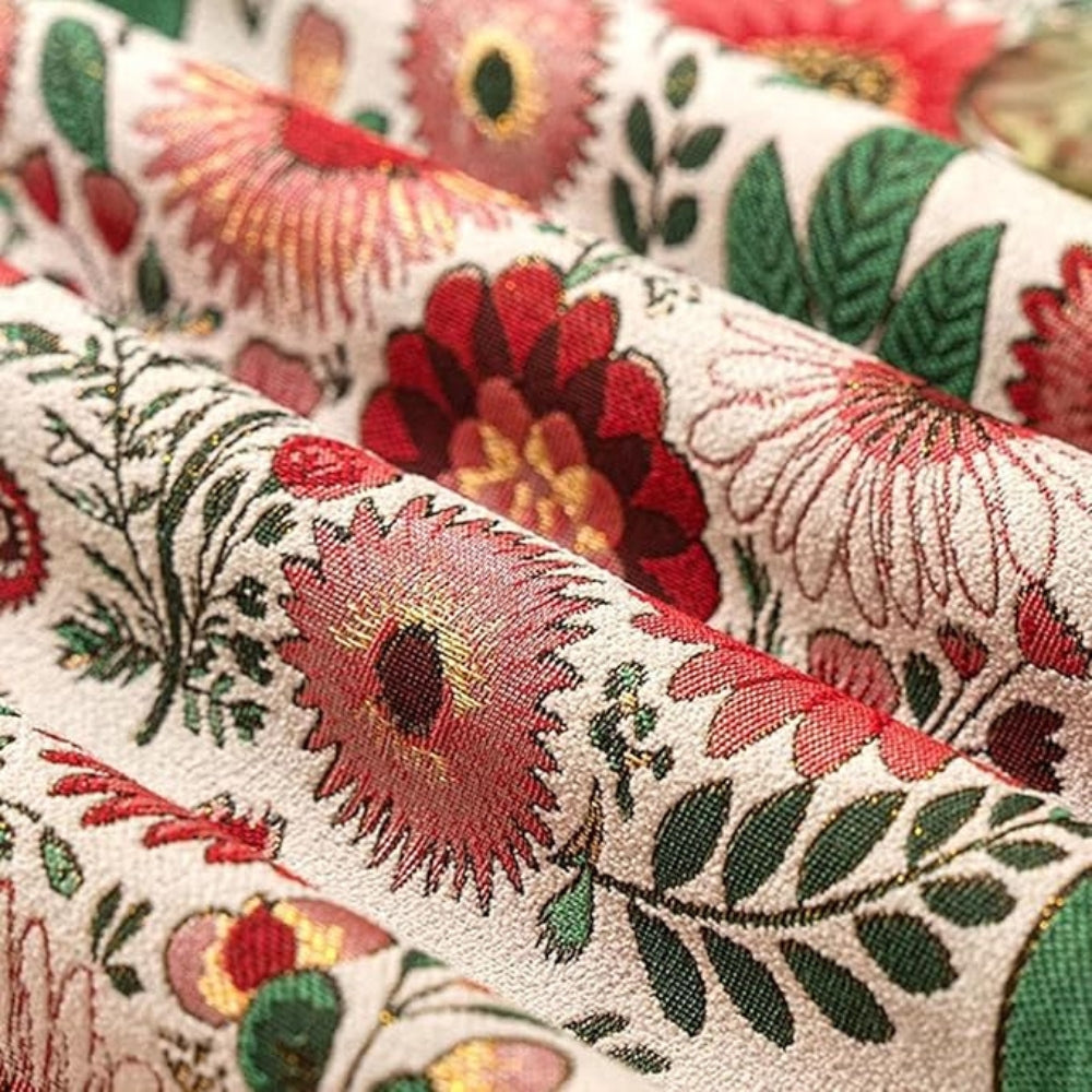 Elysia Table Runner - Embroidered Floral with Tassels