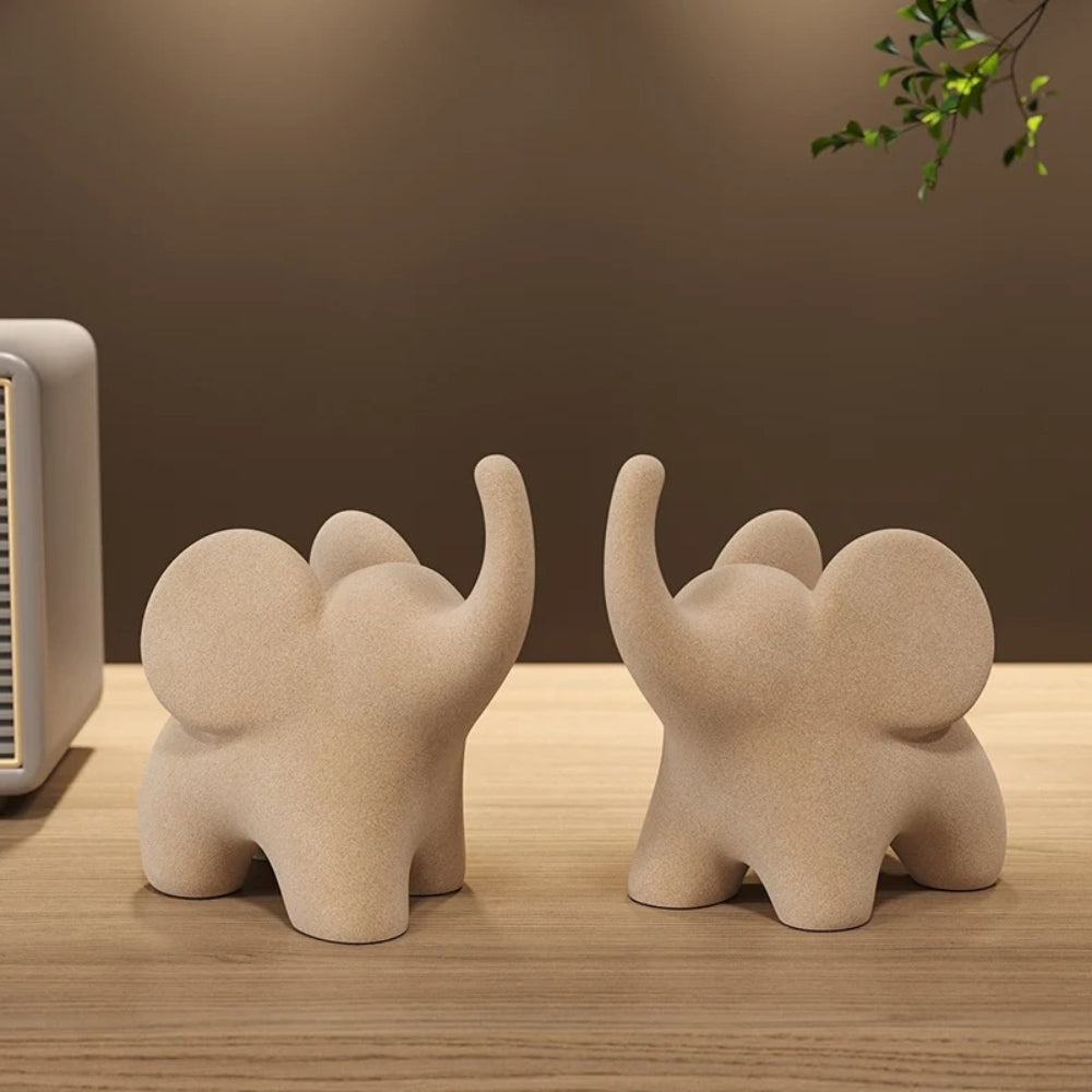 Elysian Elephant Figurine - Resin, Minimalist Design