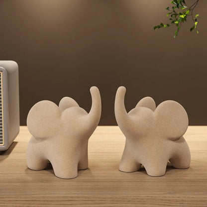 Elysian Elephant Figurine - Resin, Minimalist Design