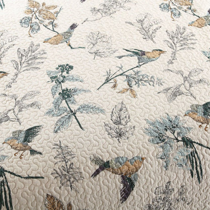 Elysian Floral Coverlet Set - Japanese style, Microfiber, Reversible 3-Piece