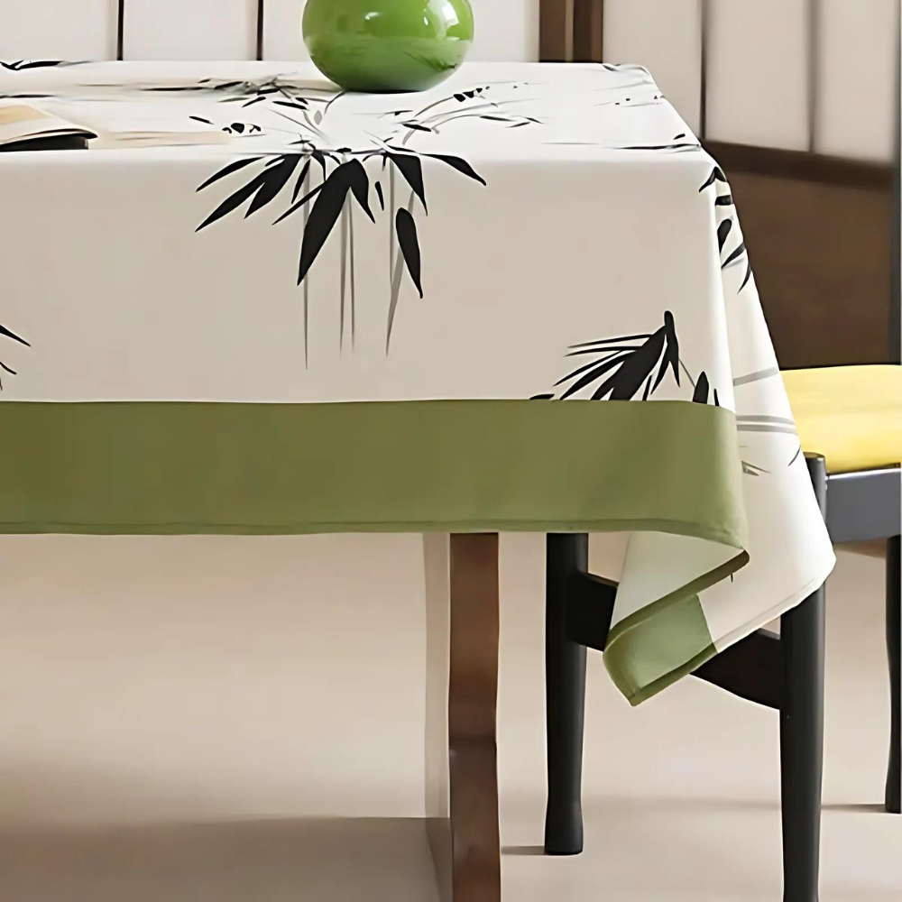 Elysian Zen Tablecloth - Durable Polyester, Bamboo-Inspired Design