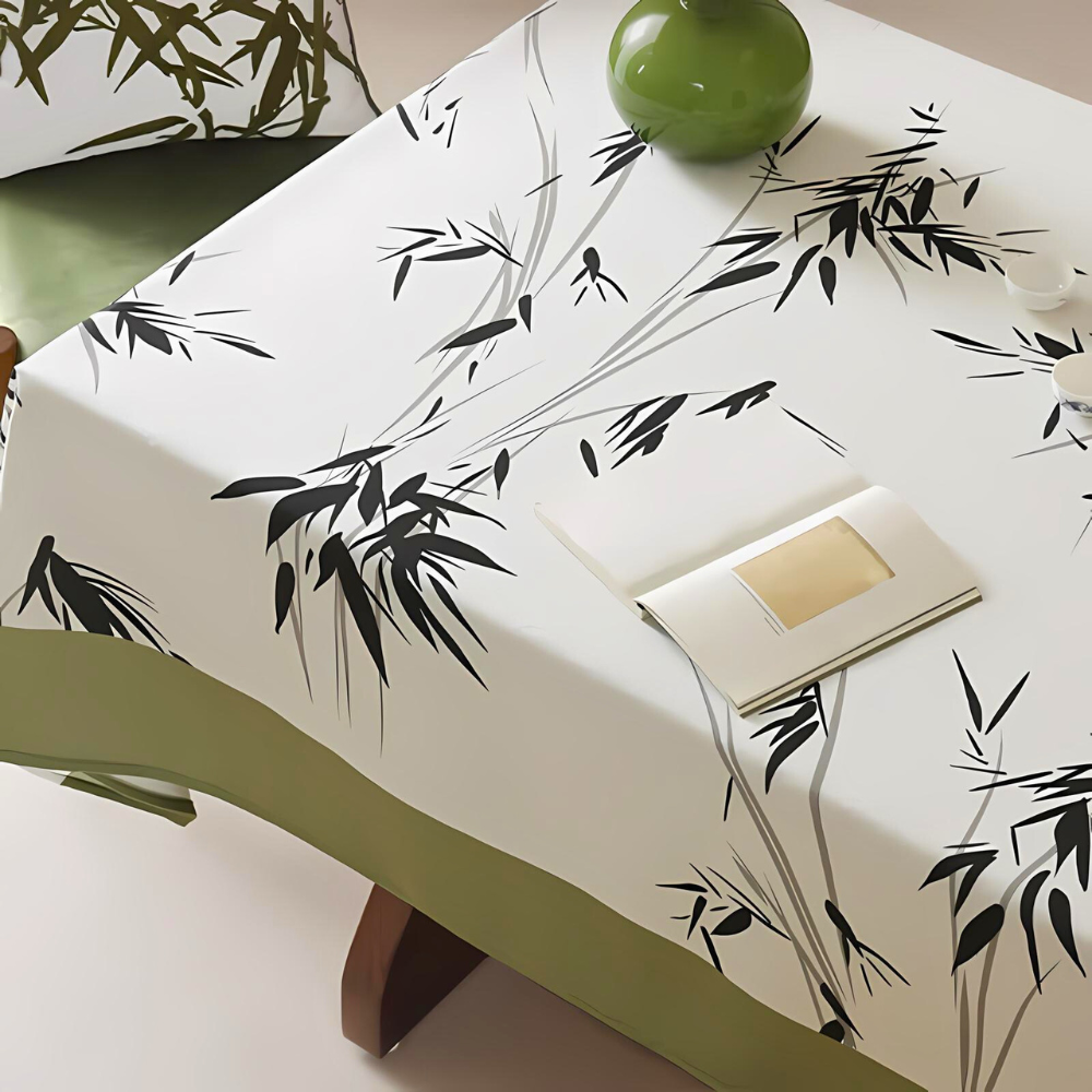 Elysian Zen Tablecloth - Durable Polyester, Bamboo-Inspired Design