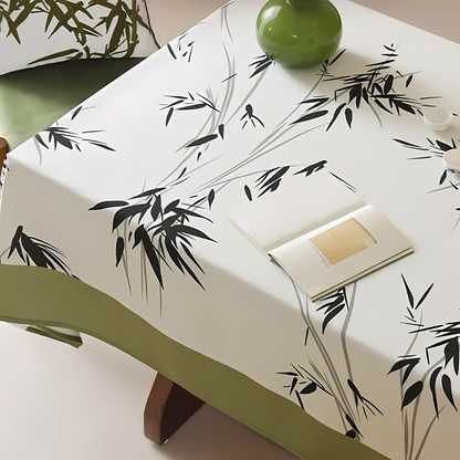 Elysian Zen Tablecloth - Durable Polyester, Bamboo-Inspired Design
