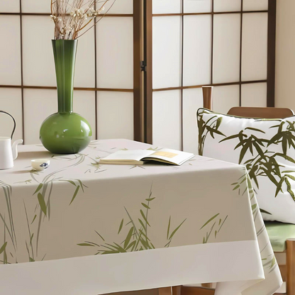 Elysian Zen Tablecloth - Durable Polyester, Bamboo-Inspired Design