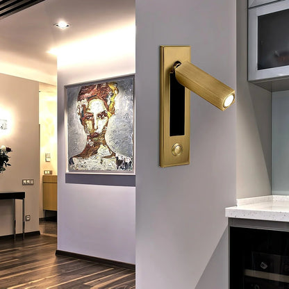 Recessed LED Reading Light 2 in Aluminum Adjustable Bedside Sconce Black Flush Mount for Bedroom Wall Nightstand Task Lighting Hidden Switch