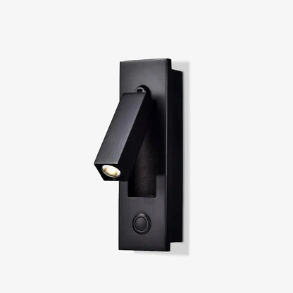 Recessed LED Reading Light 2 in Aluminum Adjustable Bedside Sconce Black Flush Mount for Bedroom Wall Nightstand Task Lighting Hidden Switch