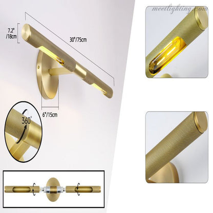 LED Artwork Illuminator Wall Mount Brass Picture Light for Paintings Photographs Gallery Frames Museum Quality Accent Lighting Adjustable
