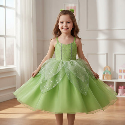 Encantador conjunto de disfraz de princesa de hadas para niñas con accesorios | Vestuario mágico para Halloween y eventos especiales