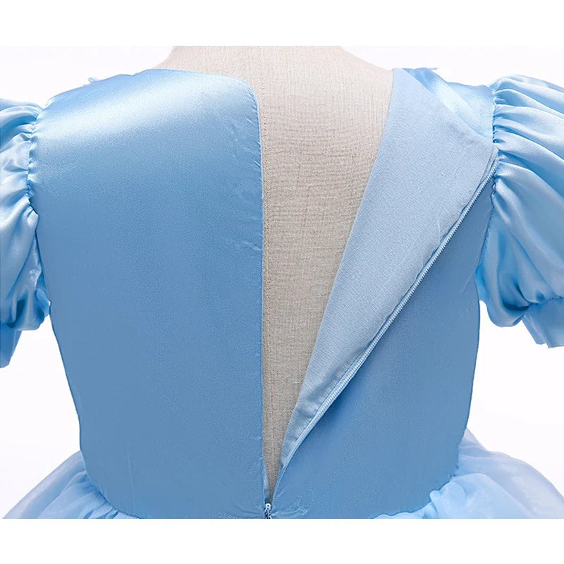 Vestido de princesa de encaje para niña, vestido de fiesta con mangas abullonadas, vestidos de princesa para cumpleaños o disfraz de Halloween para niñas de 3 a 10 años