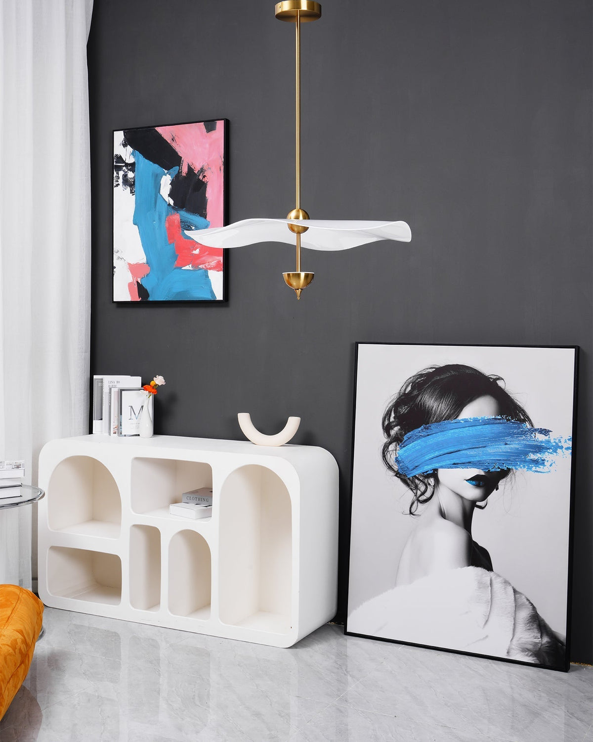 LED Pendant Light Fixture Gold Finish 16-24 in Hanging Chandelier for Kitchen Island Dining Room Living Room with Adjustable Rod Three Color