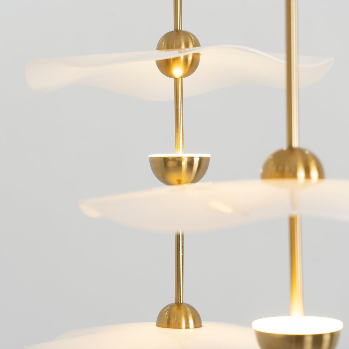 LED Pendant Light Fixture Gold Finish 16-24 in Hanging Chandelier for Kitchen Island Dining Room Living Room with Adjustable Rod Three Color