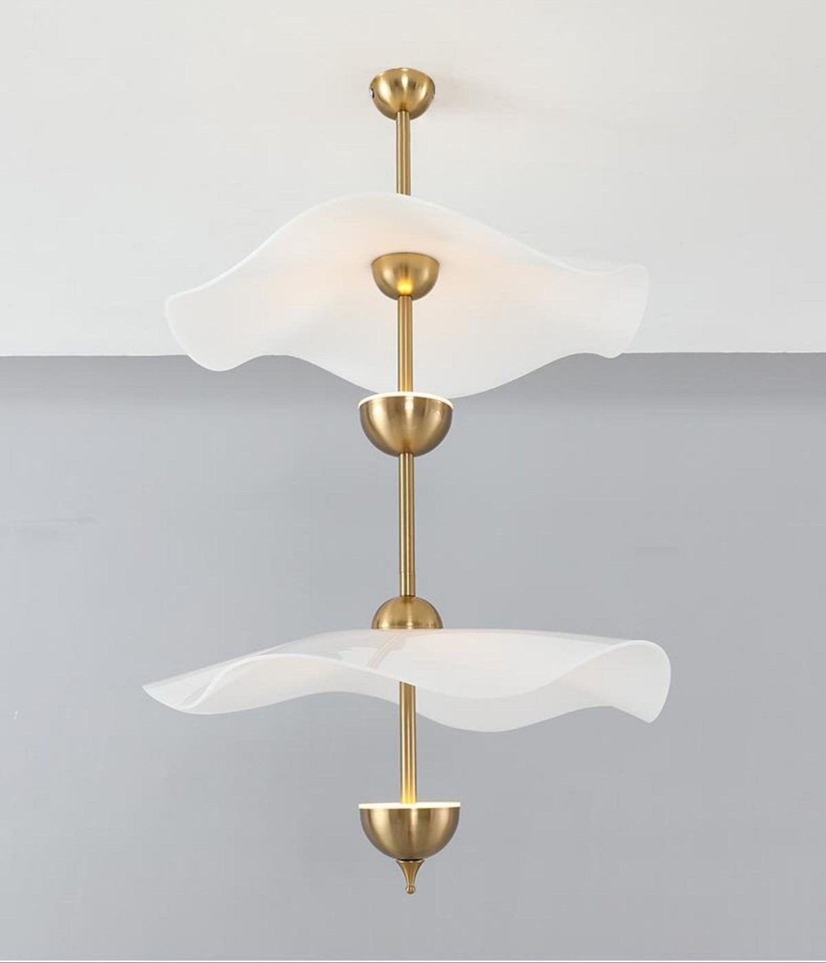 LED Pendant Light Fixture Gold Finish 16-24 in Hanging Chandelier for Kitchen Island Dining Room Living Room with Adjustable Rod Three Color