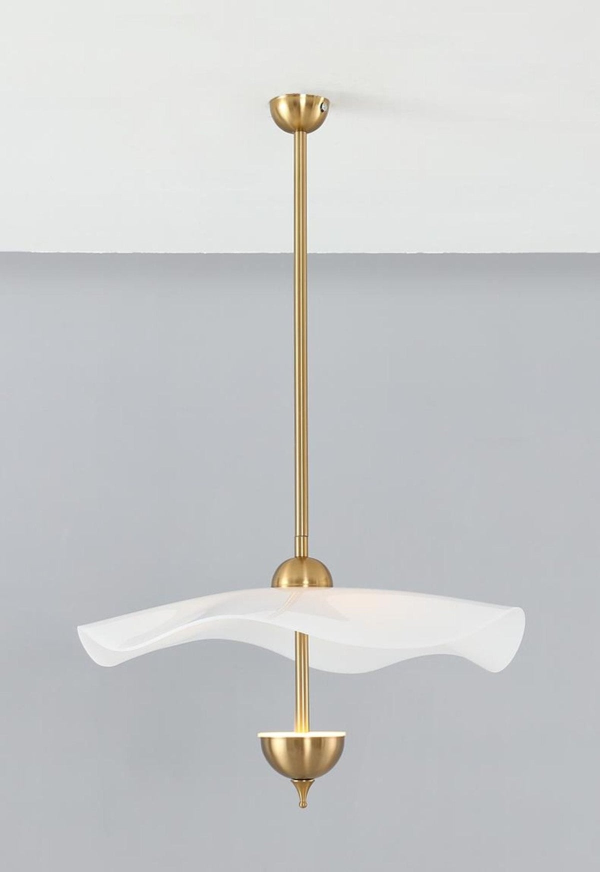 LED Pendant Light Fixture Gold Finish 16-24 in Hanging Chandelier for Kitchen Island Dining Room Living Room with Adjustable Rod Three Color