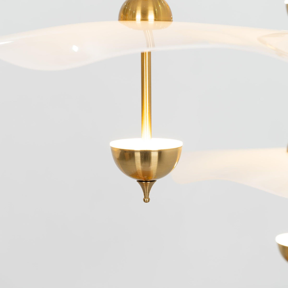 LED Pendant Light Fixture Gold Finish 16-24 in Hanging Chandelier for Kitchen Island Dining Room Living Room with Adjustable Rod Three Color