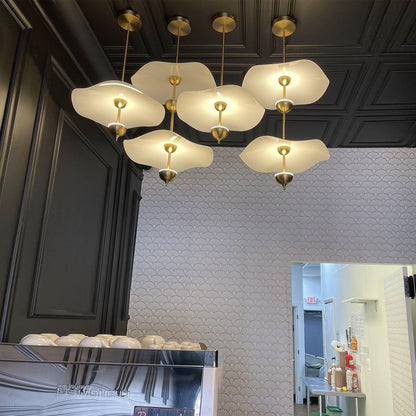 LED Pendant Light Fixture Gold Finish 16-24 in Hanging Chandelier for Kitchen Island Dining Room Living Room with Adjustable Rod Three Color