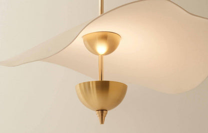 LED Pendant Light Fixture Gold Finish 16-24 in Hanging Chandelier for Kitchen Island Dining Room Living Room with Adjustable Rod Three Color