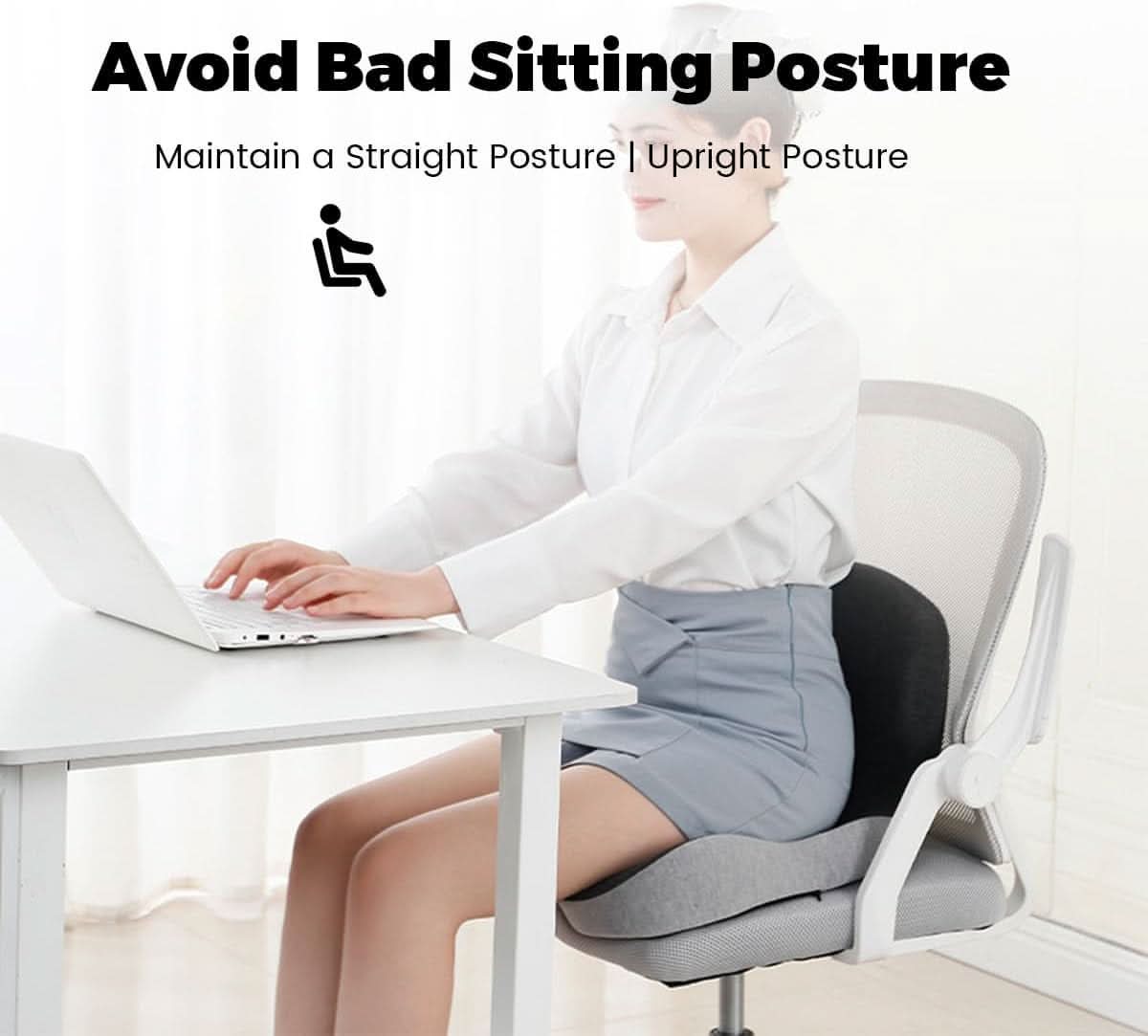 POSTURELUX – Memory Foam Seat Cushion Posture Support Pad