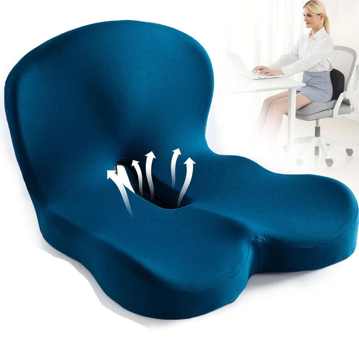 POSTURELUX – Memory Foam Seat Cushion Posture Support Pad