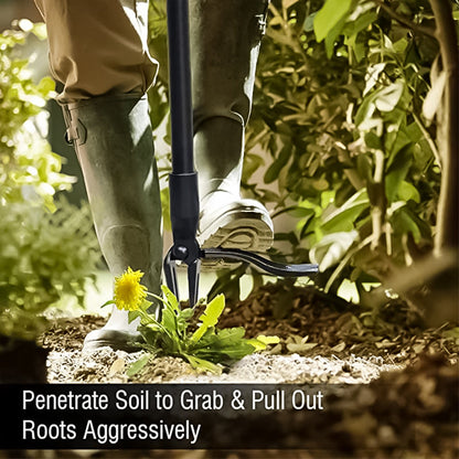 ErgoWeed | Stainless Steel Weed Puller Tool with Detachable Handle | Ergonomic Design for Effortless Weeding