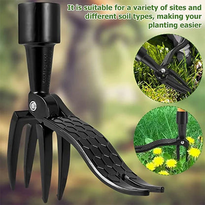 Weeding Tool with Detachable Handle, Stand Up Weed Puller for Lawn, Stainless Steel Weeder Tool for Dandelion Removal