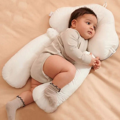 Infant Head Support Cushion with Airflow Foam Core, Reversible Dual-Sided Cover, Washable Sleep Positioner for Newborns 0-12 Months