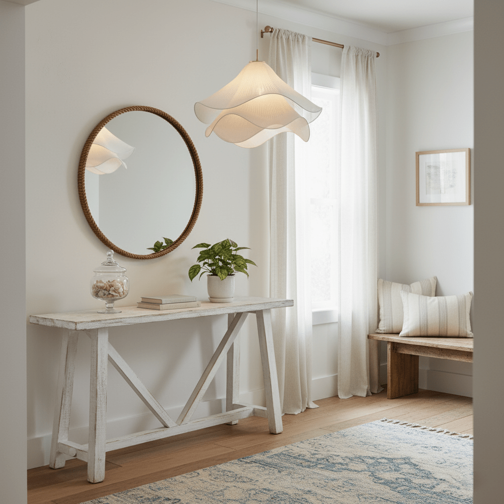 Layered Flower Petal Hanging Light Fixture White and Gold 24-Inch Diameter Adjustable Drop for Dining Room Kitchen Bedroom Above Table or Is