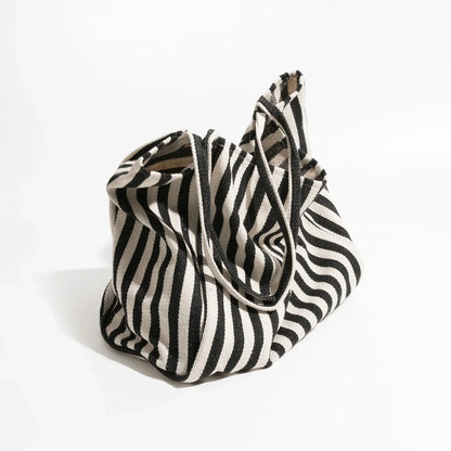 Everyday Essentials | Canvas Tote Bag with Striped Design & Long Handles | Durable and Stylish for Daily Use
