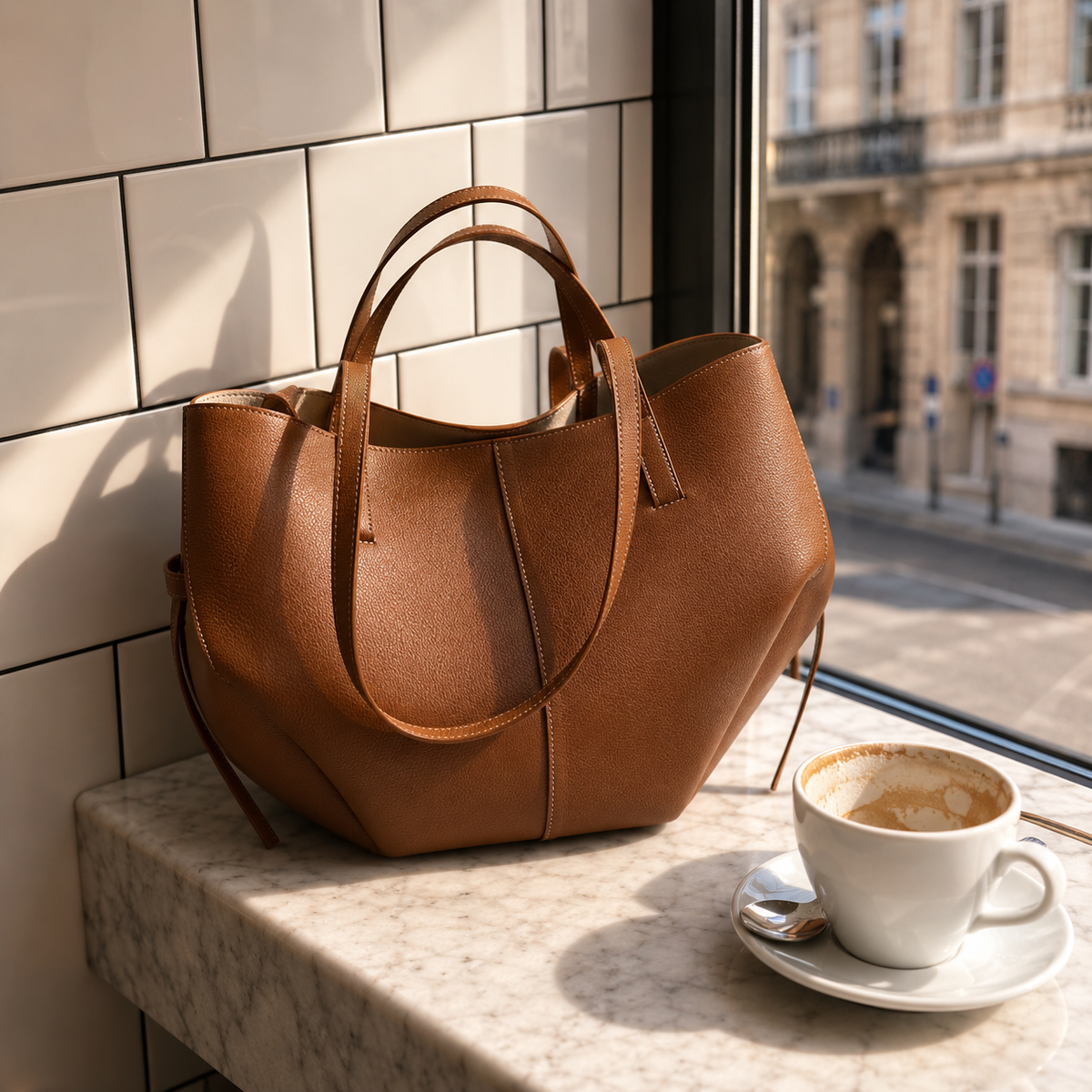 Bolso tote para el día a día | Bolso de hombro vintage con interior espacioso | Bolso versátil para uso diario