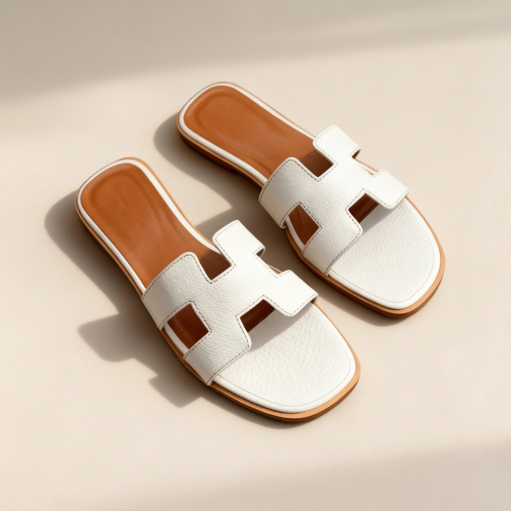 Casual Flat Sole Slip-On Sandals – Open-Toe Slides for Home, Spa & Beach