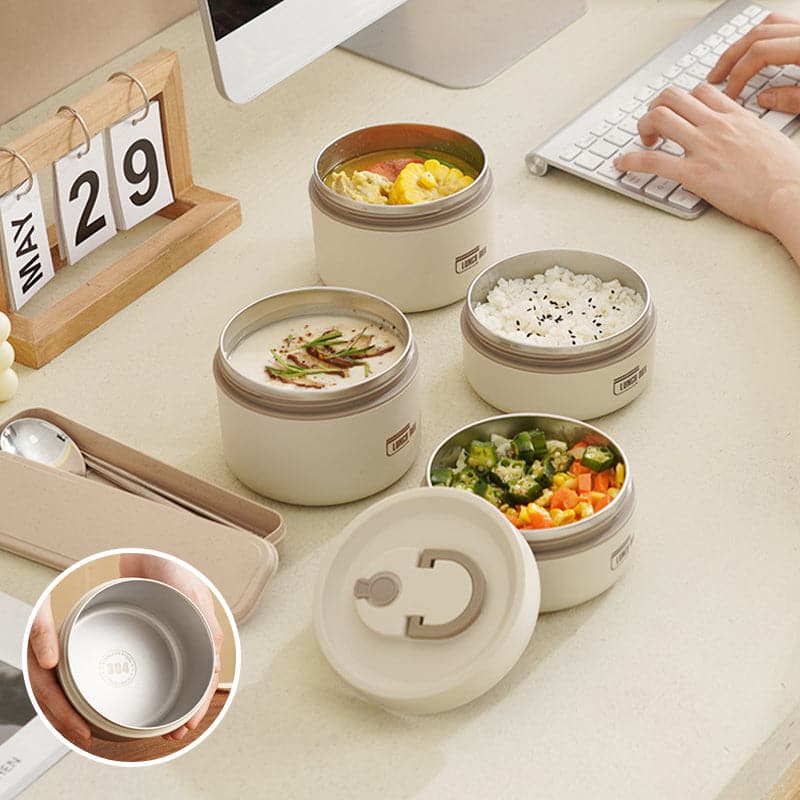 Insulated Stainless Steel Lunch Box with Leak-Proof Seal for Work, School & Travel | Keeps Food Hot for Hours | Double-Wall Food Container