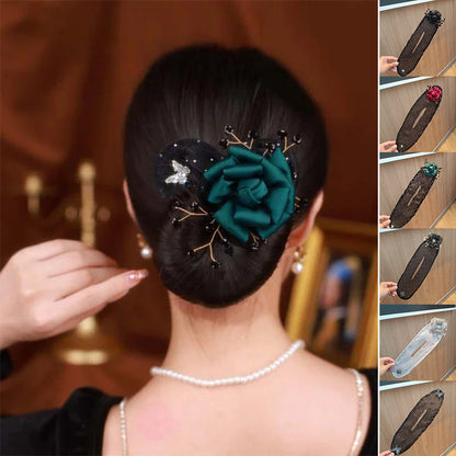 Hair Bun Maker Tool Kit with Wire Core & Satin Cover for Updos, Twists & Ballerina Buns - 7-Piece Set for All Hair Types