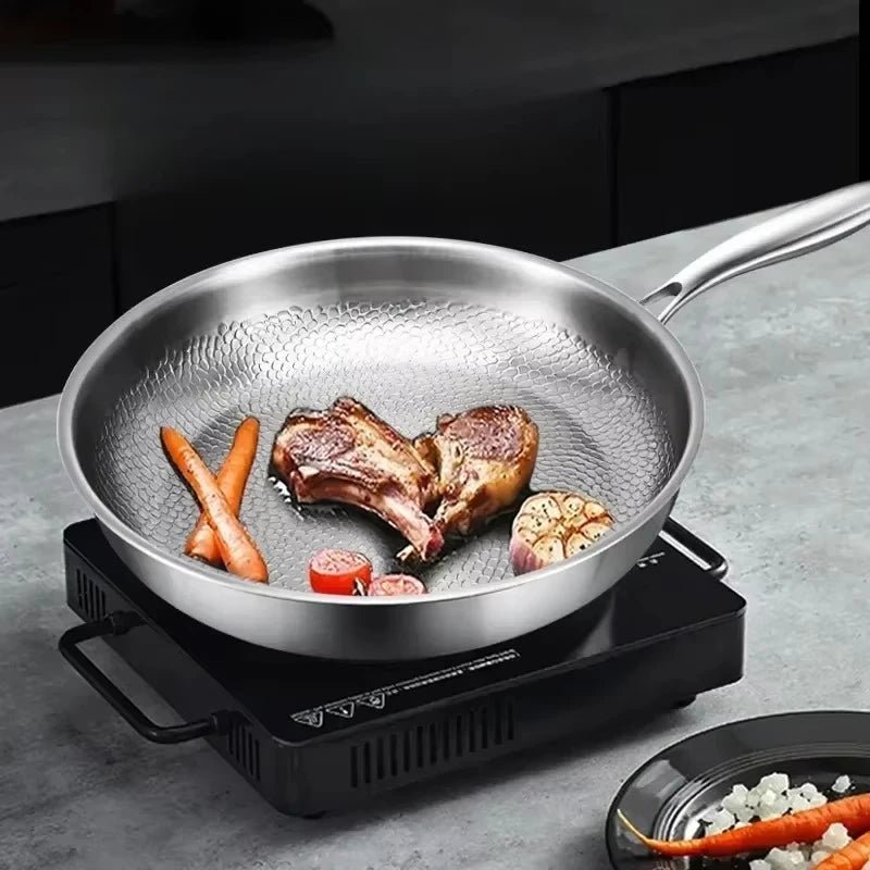 Durable Scratch-Resistant Skillet - Titanium Non-Stick Frying Pan for Even Heating