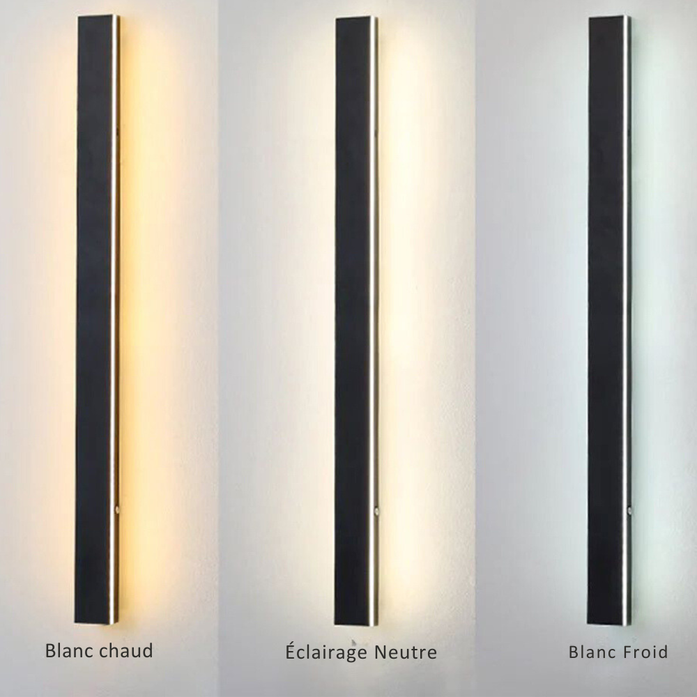 Outdoor LED Wall Light Waterproof Linear Modern Metal Sconce for Porch Garden Patio Courtyard Minimalist Exterior Lighting